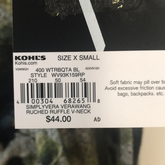 NWT Simply Vera Vera Wang ruched ruffle top - Picture 4 of 6